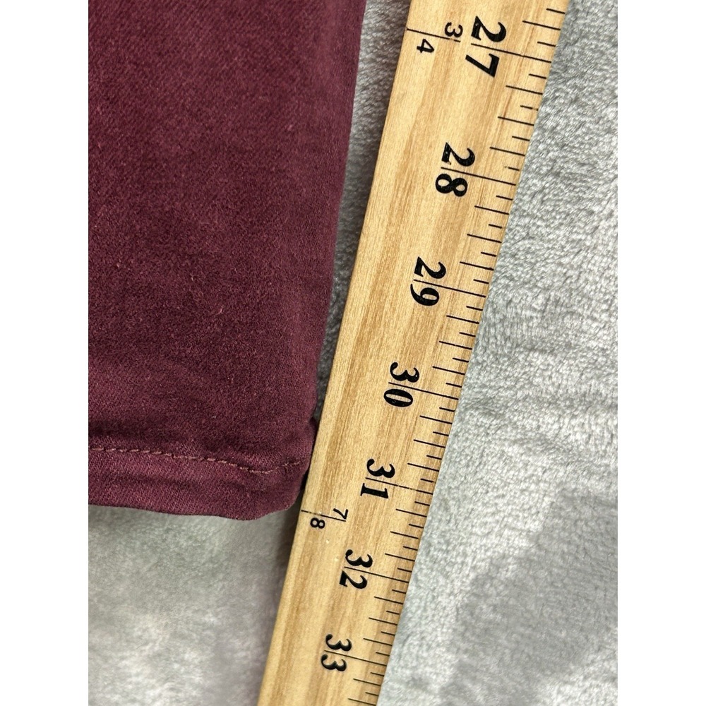 Forever 21 Womens Jeans Sz 28 Burgundy Pocketless Flare High Rise Stretch Boho - Picture 9 of 12